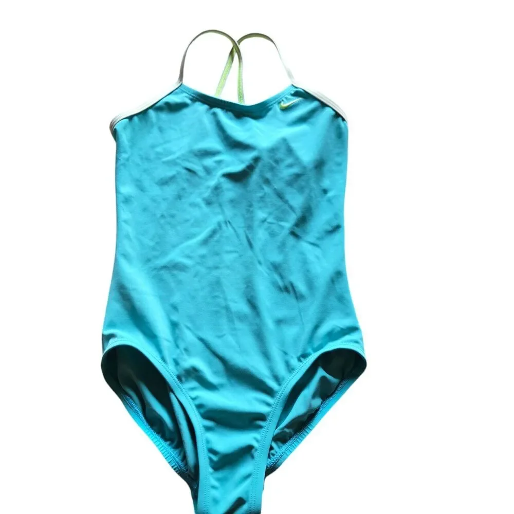 Nike Girls Swimsuit One‎ Piece 10 Blue & Tankini Top Size 14